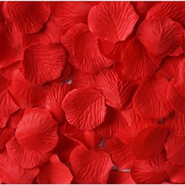 Kyezi Design and Craft Silk Rose Petals, Artificial Petals, Fake Rose Petals, Wedding Aisle Runner Petals, Party Decoration (500 Petals, Red)