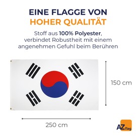 AZ FLAG South Korea Flag 5' x 8' - South Korean Big flags 150 x 250 cm - Banner 5x8 ft