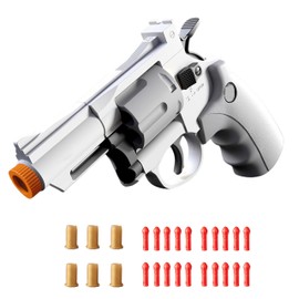 Toy Gun, Soft Bullet Toy Revolver, Game Catapult Toy Gun Foam Blaster, Christmas Birthday Gifts for Boys Kids Adult (White)
