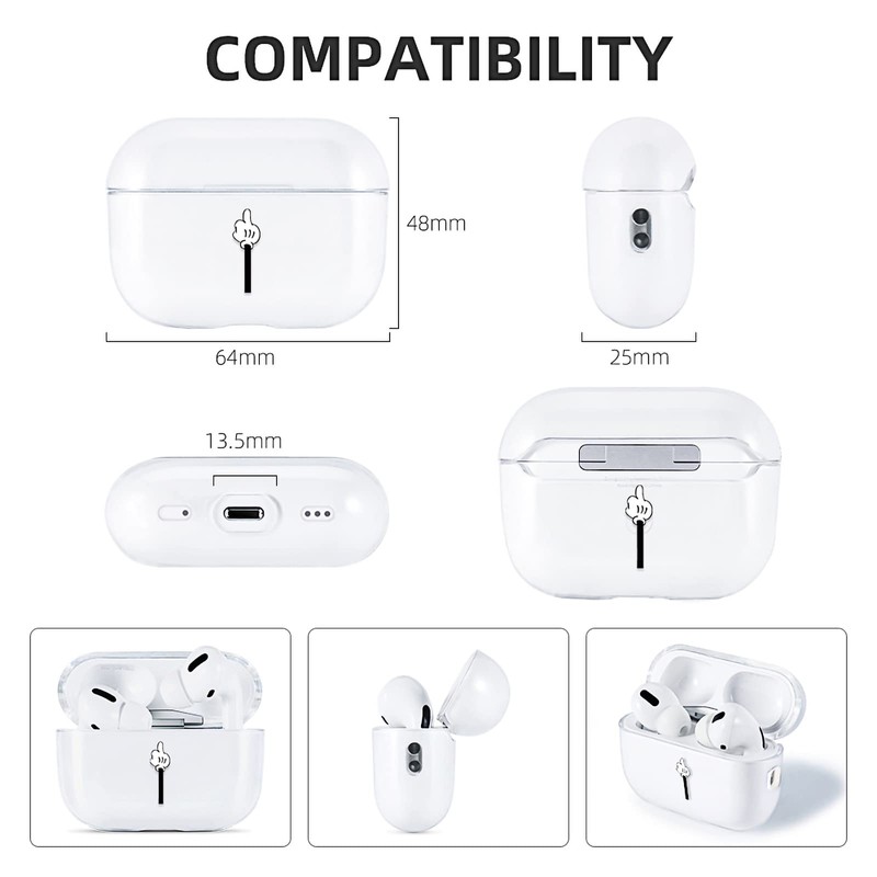 AKABEILA Case for Airpods Pro 2, Soft TPU Clear Protective