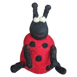 your castle Egg Cosy Ladybird Mario, Handmade from Natural Felt, Fair Trade, Easter or Christmas Egg Warmer, Approx. 15 cm H