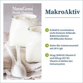 NatuGena Macro Active, Colostrum and Bacterial Cultures, Plus Vitamin D3, 90 Capsules