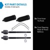 TRQ Front Steering Kit Steering Rack & Pinion Bellow Tie
