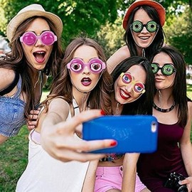 NOVI BOX Fun Blinking Eyes Glasses – Perfect for Parties & Pranks! - Color: Black