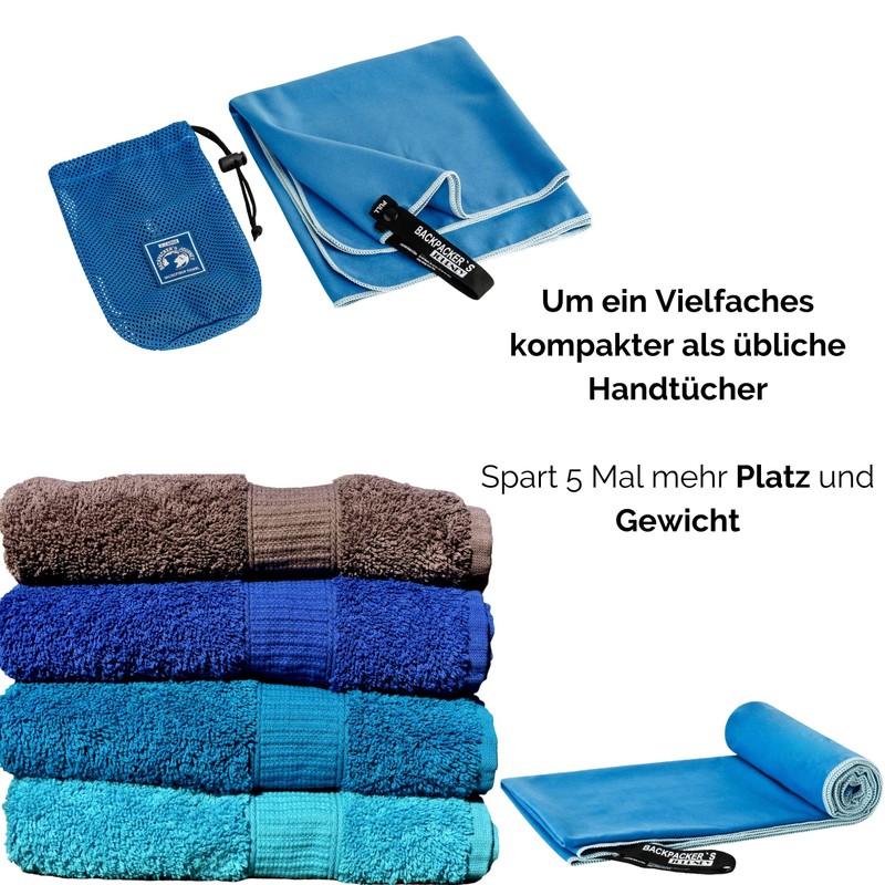 Backpacker's Journey Microfibre Towels in S, M, L, XL, Travel