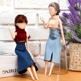 Bencailor 8 Pieces Summer Doll Clothes for 11.8 Inch Doll Accessories Sweaters Denim Pant Regular Outfit Clothing for Gift(Classic Color)
