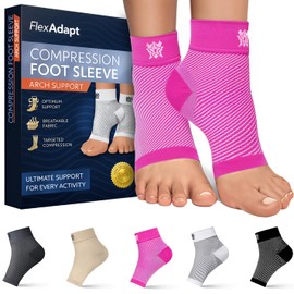 Compression Socks for Plantar Fasciitis & Achilles Tendonitis Relief – Pair of Ankle Compression Sleeves for Foot Swelling, Heel Spurs, Pain & Fatigue – Comfortable Arch Support Brace for Daily Use (Pink, Small)