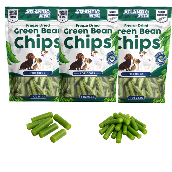 Atlantic Rush Freeze Dried Green Bean Chips for Dogs- 1oz
