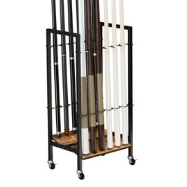 Shinoske Pool Cue Rack with Wheels - Portable Rolling Pool Stick Holder Pool Table Accessories for Billiard Game Room Club,Holds Up 12 Cues,Floor Stand,Black