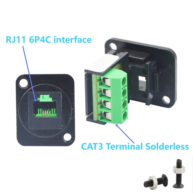 FENGHAISHUN RJ11 D-Type Keystone Telephone Jack Modular Panel Crimping Data