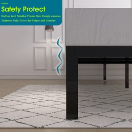 yookare 14 Inch 4000lbs Heavy Duty Support Basic Bed Frame/Mattress Foundation/Box Spring Replacement/Steel Slat Platform/Easy to Assemble/with Storage/Noise Free, Full