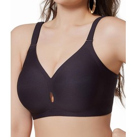 YARNAXA Wireless Push Up Bras for Women Seamless Full Coverage Supportive Bralettes No Underwire Comfortable Everyday Bra Black