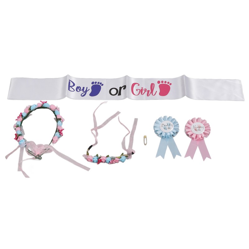 Boy Girl Gender Headband Decoration Sash Maternity Gender Sash Belt