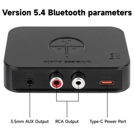 M2R Bluetooth 5.4 Audio Receiver 3.55mm RCA Bluetooth Adapter for Stereo Wireless Audio Receiver/USB Flash Drive/NFC One Touch Connection for Home and Car Stereo System Speakers