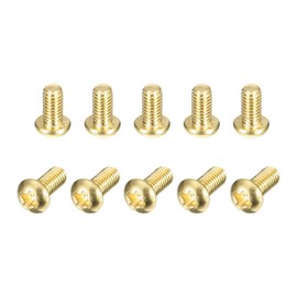 QUARKZMAN Brass Machine Screws, M3 x 5 mm Phillips Pan Head Mounting Screws for Furniture, Office Equipment, Electronics Pack of 12