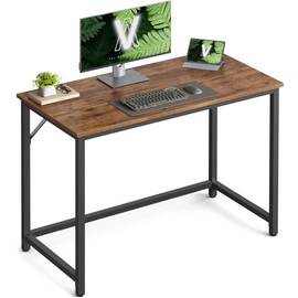 VASAGLE Computer Desk, Office Work Desk, for Small Spaces, 19.7 x 39.4 x 29.5 Inches, Industrial Style, Metal Frame, Hazelnut Brown and Black ULWD041B03