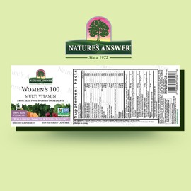 Nature's Answer Womens 100 Multivitamin | 60 Vegetarian Capsules | Supports Overall Wellness | Promotes Immune Function | Non-GMO | Vegan | Kosher | Made in The USA