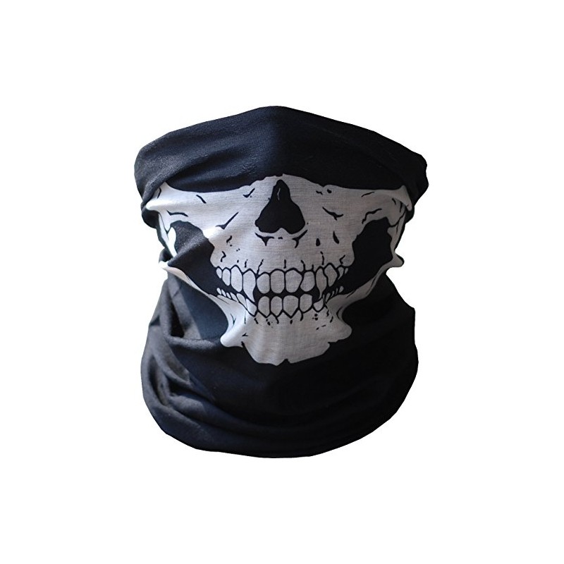 Black Seamless Skull Face Tube Mask BUFF