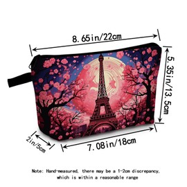 MoCaliduccious Eiffel Tower Makeup Bag Travel Cosmetic Bag For Paris Lovers Gift Small Cosmetic Bag