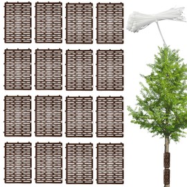 12 Stück Baumschutz Stamm: 30 * 20cm Baumschutz Wildverbiss, Pflanzen und Baumstammschutz mit 60PCS Kabelbinder, Kunststoff Rindenschutz Pflanzen Verhinderung von Tierfraß und Mähschäden (Braun)