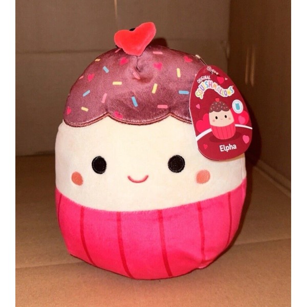 Kellytoy SQUISHMALLOW 8" Elpha the Cupcake VALENTINES DAY PLUSH NEW