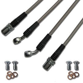 Techna-Fit Stainless Steel Brake Line Kit for Honda - Black - HN-1510BK