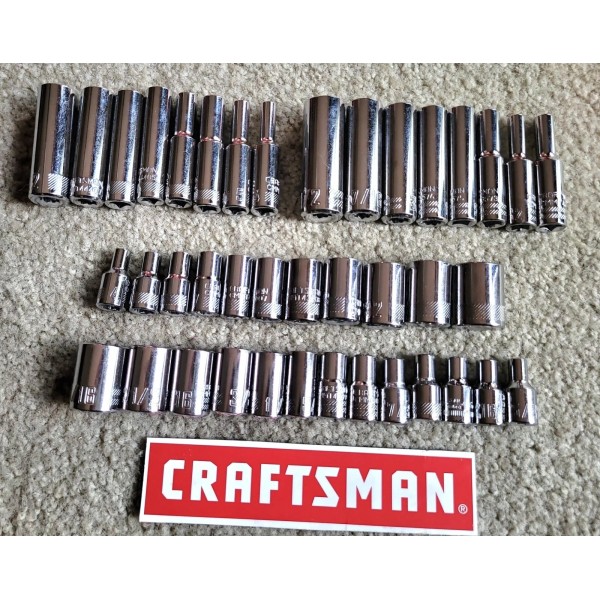 CRAFTSMAN 40pc Short/Deep 1/4dr SAE & METRIC 6pt ratchet wrench