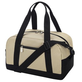 Small Gym Bag Carry On Bag - 12 inch Mini Duffle Bag Lightweight for Overnight Travel 30x20x20cm-Camel