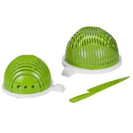 Chop Champ 7" Individual and 9" Family Size Salad Cutter and More with Built-In Herb Stripper, Bonus Lettuce Knife, and Recipe Book by Prime Direct Brands