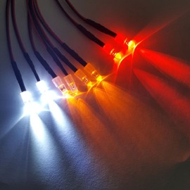 ShareGoo 8 LED High Brightness Light Tail Lamp Headlight RC Car Light Kit Light Suitable for HSP D3 Tamiya Traxxas Slash HPI (5mm White LED Light + 5mm Red LED + 5mm Orange Color)