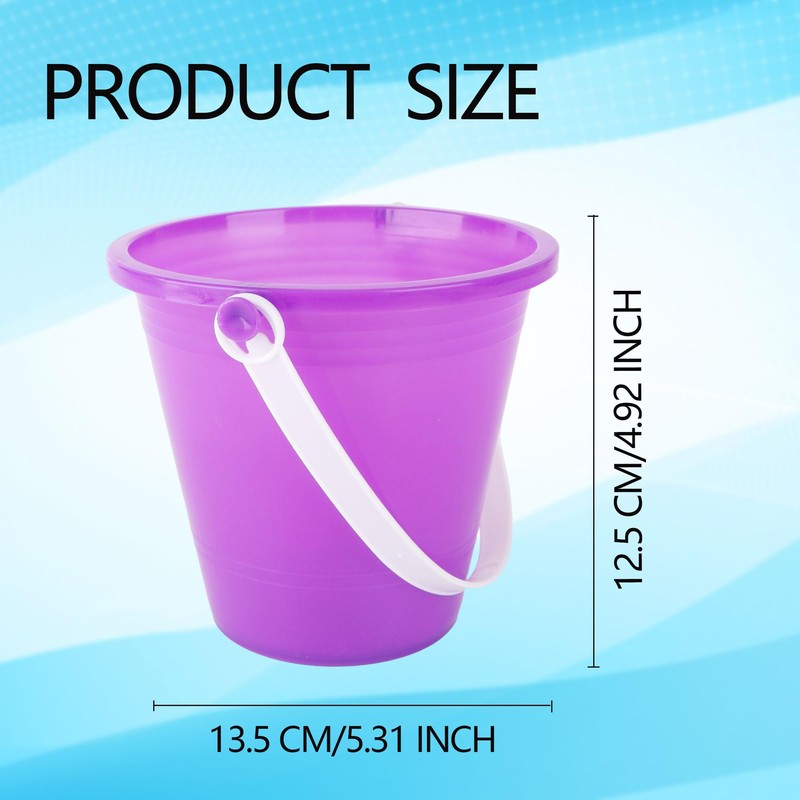 30 Packs 5 Inch Sand Buckets Bulk Colorful Durable Plastic