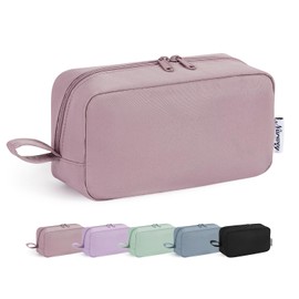 Narwey Large Makeup Bag Travel Cosmetic Bag Organizer Toiletry Bag Make Up Bags for Women(Dusty Rose, Large)