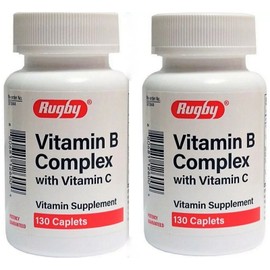 Rugby Total B COMPLEX plus Vitamin C 130ct Caplets ( 2 pack )
