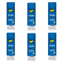 Raid Fly Stick, Pack of 6, Each Trap Catches up to 150 Flies, Indoor and Outdoor Use