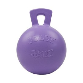 Jolly Pets Tug-n-Toss Heavy Duty Dog Toy Ball with Handle, 10 Inches/X-Large, Light Purple