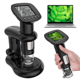 Bysameyee Kids Digital Microscope with 2inch IPS Screen, HD 1080P Handheld Pocket Microscope Science Kit for Children, Comes with 32GB SD Card