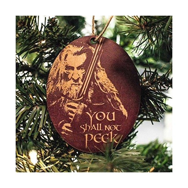 Ornament - You Shall Not Peek - RED Painted Wood