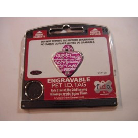 HILLMAN NEW - FIDO ENGRAVABLE PET I.D. TAG - PINK HEART