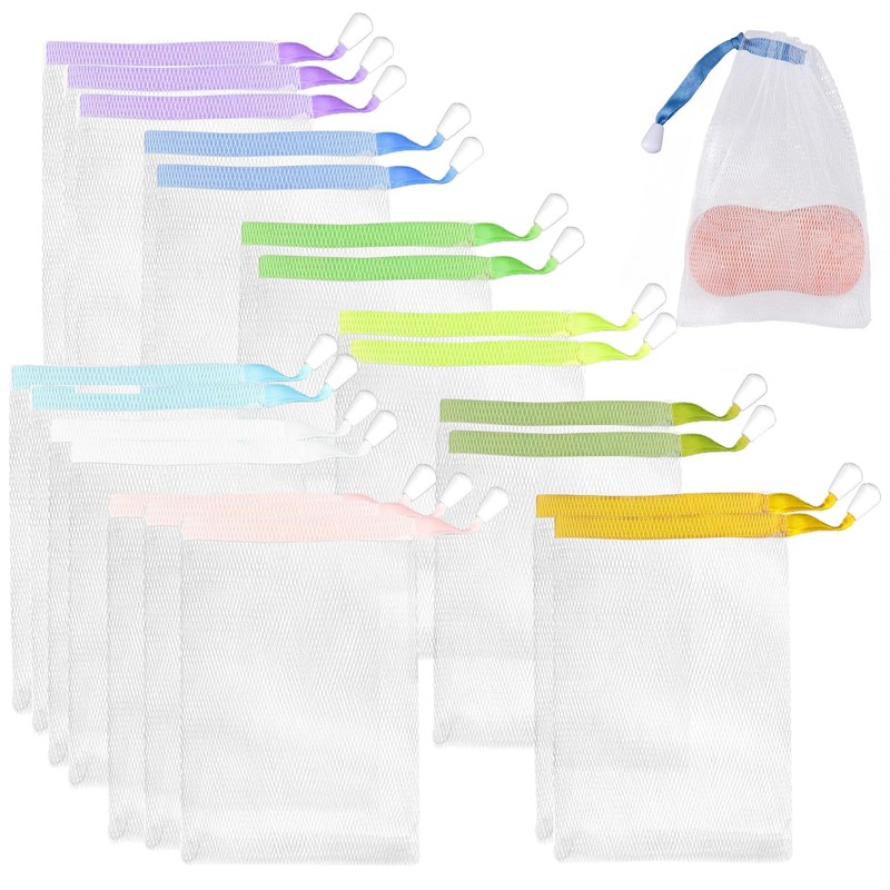 AUEAR, paquete de 20 bolsas de jabón de malla exfoliante