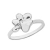 Dainty 925 Sterling Silver High Polish Dog Paw Print Ring