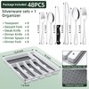 49-Piece Silverware Set with Organizer, CEKEE Stainless Steel Flatware Cutlery