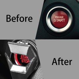 CGEAMDY Car Ignition Button Cover, Start Stop Button Cover, Car Start Button Decoration Ring, Suitable for a Wide Range of Vehicles on the Market (Silver)