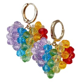 TOVINANNA 1 Pair Heart Shaped Woven Earrings for Lightweight Dangle Pendant Earrings for Parties Everyday Wear Option for