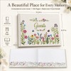 Embroidered Linen Wedding Guest Book, 160 Pages, Rustic Floral