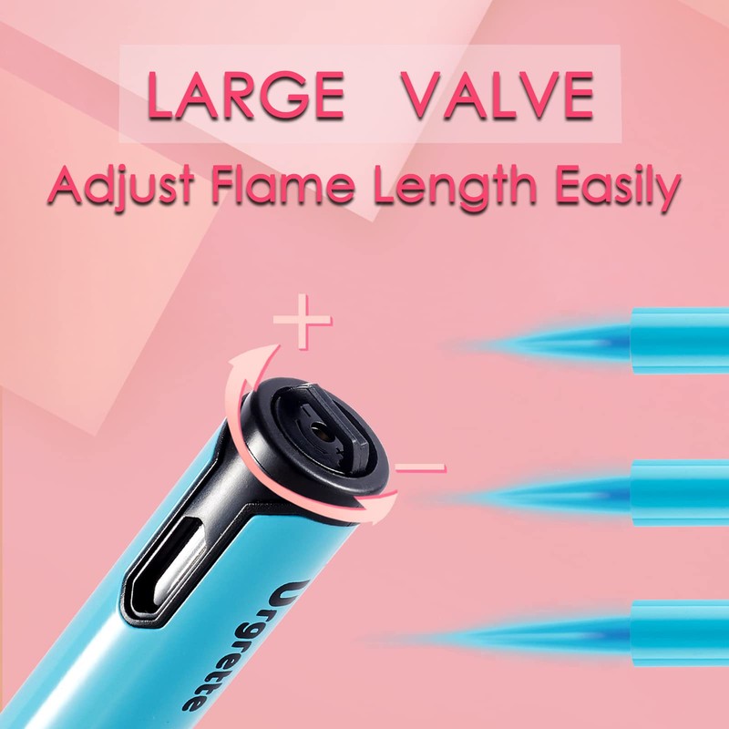 Urgrette Spring Colors 2 Pack Butane Torch Lighter, 6-inch Jet