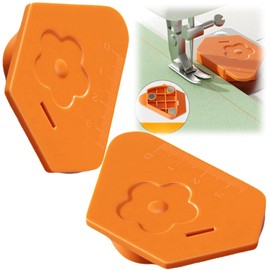 2PCS Magnetic Seam Guide for Sewing Machine,Seam Guide for Sewing Machine with Scale,Magnetic Seam Guide,Multifunctional Magnetic Sewing Machine Guide,Universal Sewing Supplies Accessories,Orange