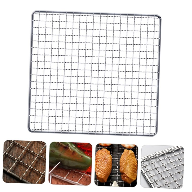 SUPVOX Stainless Steel BBQ Grill Mesh Rack - 20x20cm Square