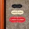 Designer Linen - Letrero de clóset (oro cepillado), pequeño (paquete