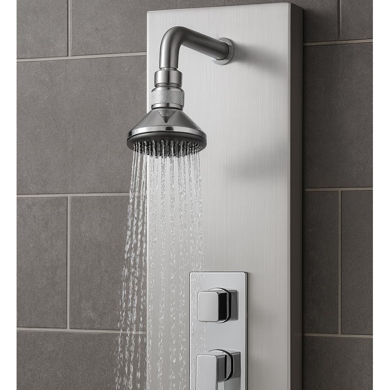 Daloual - Deluxe Shower Head with Anti-Limescale Nozzles Chrome-Plated Brass
