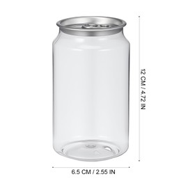 BESTonZON Reusable Pet Bottles 12Oz Clear Plastic Drink Containers with Easy-Grip Pull Lids Multipurpose Water Juice Smoothie Bottles for Indoor and Outdoor Use 4.72X2.55X2.55 Inch